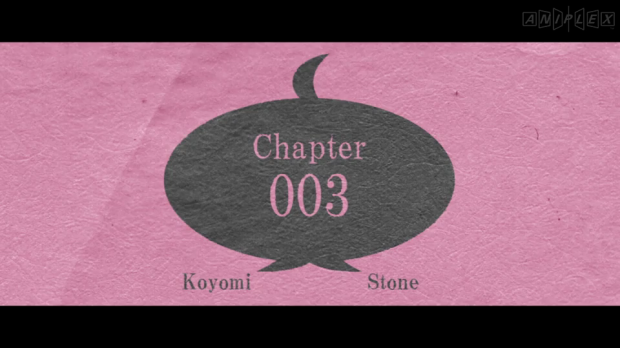 koyomi stone title card, koyomi stone koyomimonogatari episode 1, monogatari koyomi stone